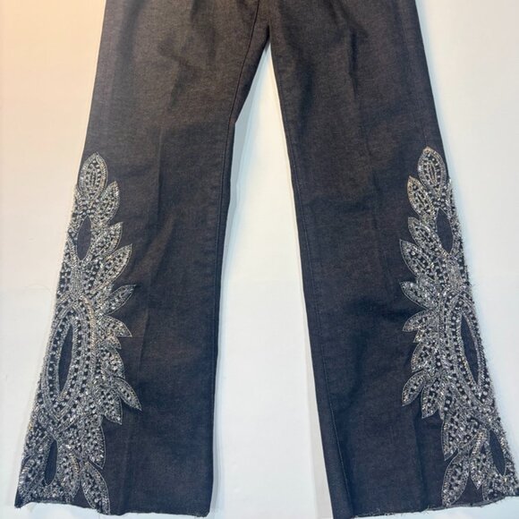 Ralph Lauren Black Label Heavy Leg Sequin Beaded Beads Size 28 - Picture 2 of 12